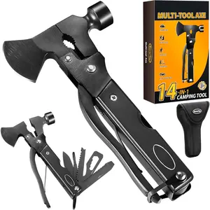 14-in-1 Multitool Camping  - Multi Tool with , Hammer, , Screwdrivers, Bottle Opener - Camping Tool with Sheath - Tool Gifts for Men, Dad, Husband, and Outdoor Enthusiasts.