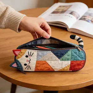 Creative Cat Design Pencil Case, Writing Stationery, 1pc High-Quality Storage Solution, Perfect for Daily Commute & School Use, Stylish Office Organizer