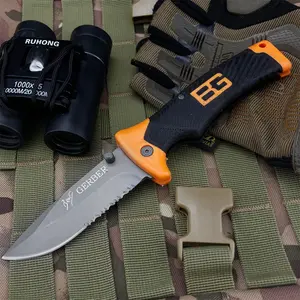 New Portable Multifunctional Folding Knife, 5cr13mov Steel Blade, Rubber Plastic Handle, Outdoor Hiking Camping Fishing Tool