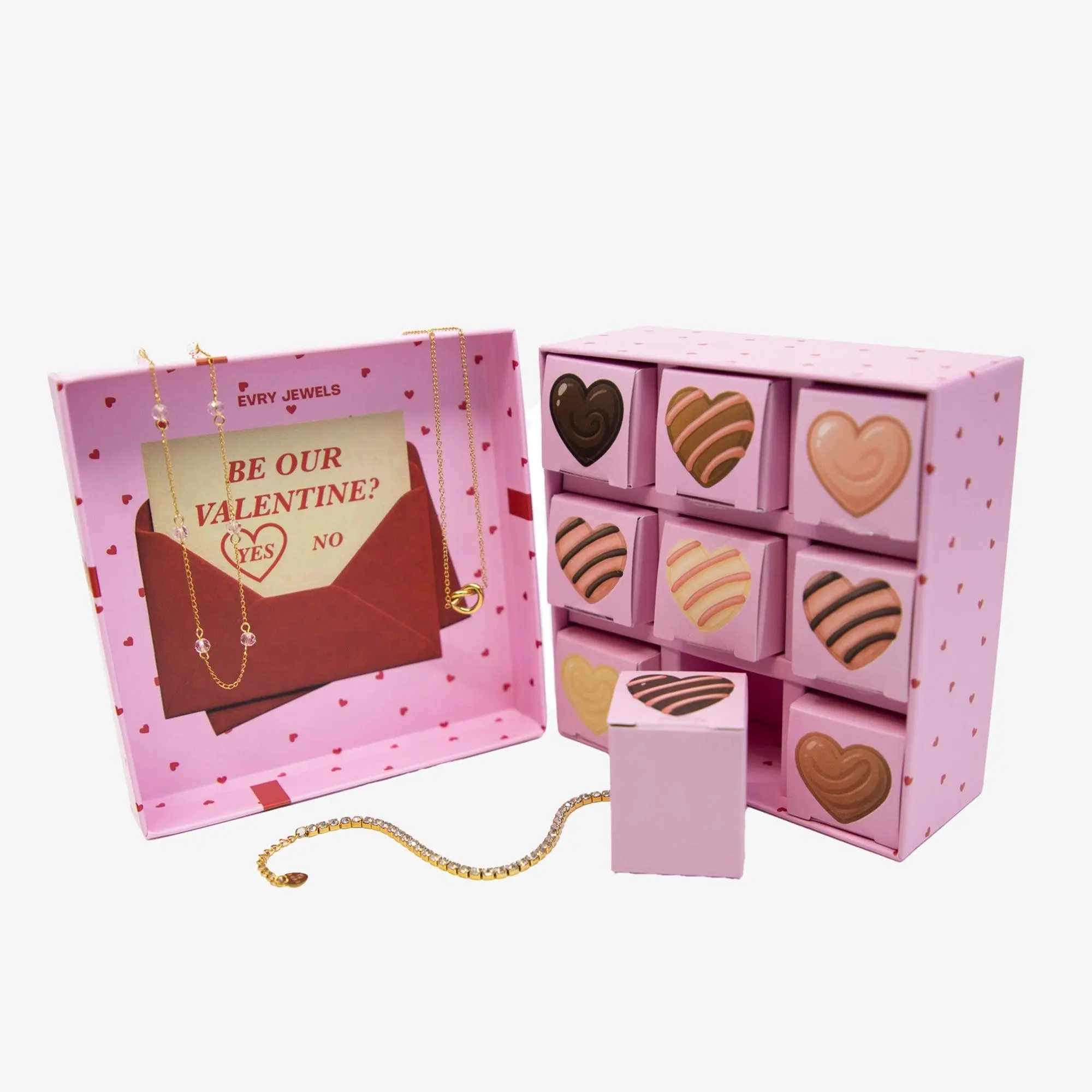 EVRY JEWELS Women's The Sweet Treat Jewelry V-Day Box Bundle