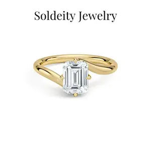 Women's 8x10mm Emerald-Cut Cubic Zirconia Ring - Ideal for Engagement, Promise or Wedding Occasions