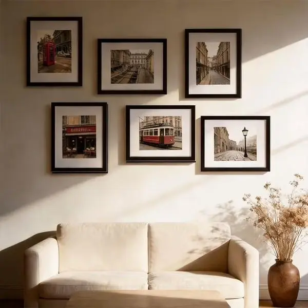 6 Pack 11x14 Black Picture Frames - 8x10 with Mat, Gallery Wall Frame Set for Home & Wall Decor