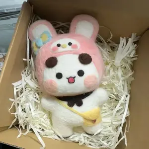 Bubu Dudu Wool Needle Felting Kit Non-finished Dolls DIY Felting Set Yier Panda Bear Handmade DIY Gift Animal Felt Crafts