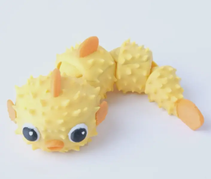3D Printed Articulated Puffer Fish | Flexi Pufferfish Fidget Toy | Cute Ocean Desk Pet | Aquatic Collectible Toy