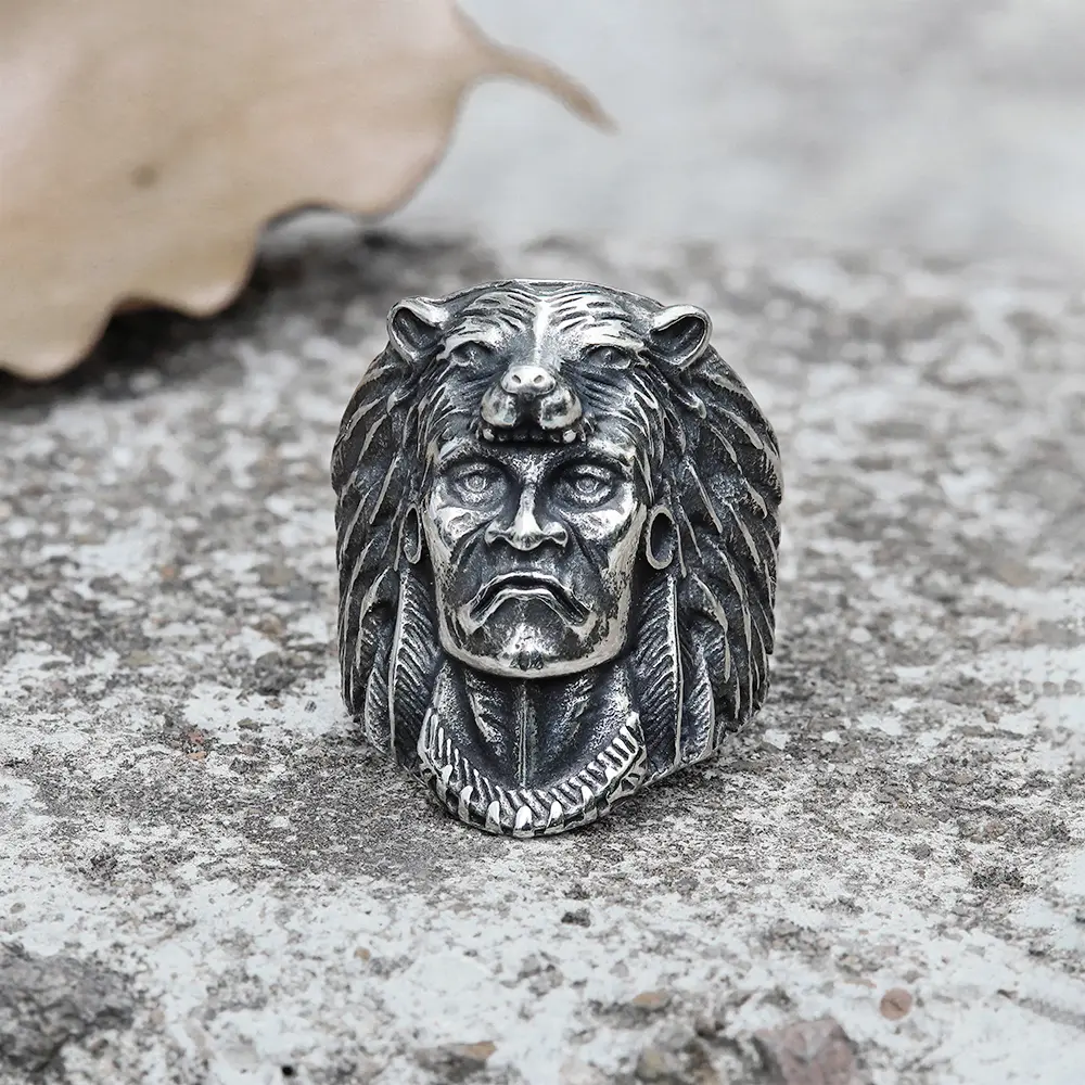 GTHIC Vintage Indian Chief Stainless Steel Tribal Ring Thumb Ring for Men Daily Wear Statement Jewelry GTHIC Vintage Indian Chief Stainless Steel Tribal Ring Thumb Ring for Men Daily Wear Statement Jewelry