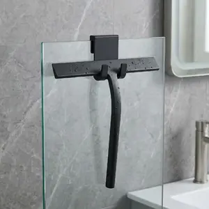 Silicone Window Squeegee with Hook for Shower Door, Mirror, Window & Car Glass Cleaning, Streak-Free, Durable, Easy to Store Household Cleaning Tool