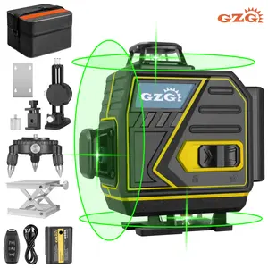GZG 16 Lines 4D FULL set with Laser Level Tool for Accurate Measurements, High Precision Laser Level for Construction & DIY Projects, Durable Design for Easy Use, Multipurpose Laser Level