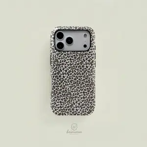 Leopard print fashion temperament pattern two-in-one mobile phone case, texture, durable, shockproof, stylish protective cover for iPhone 11 12 13 14 15 16 17 Pro Max Pro Plus, compatible with Samsung Galaxy S25 S24 S23 Ultra