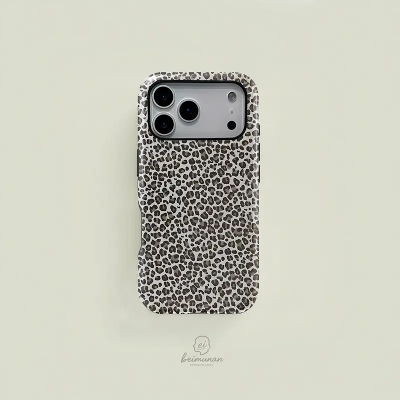Leopard print fashion temperament pattern two in one mobile phone case, texture, durable, shockproof, stylish protective cover for iPhone 11 12 13 14 15 16 17 Pro Max Pro Plus, compatible with Samsung Galaxy S25 S24 S23 Ultra
