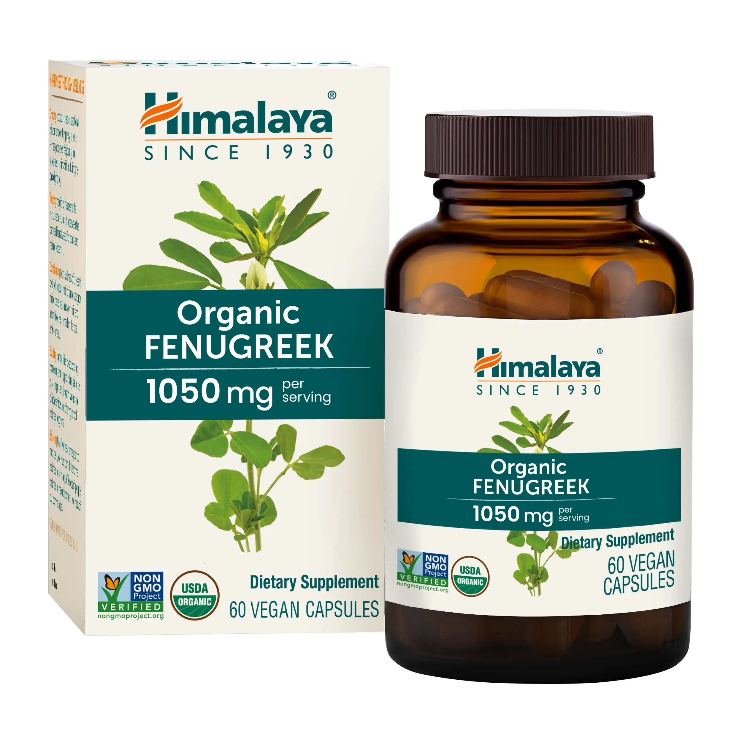 Himalaya Organic Fenugreek for Daily Wellness, Warming and Energizing Properties, 1,050 mg, 60 Vegan Capsules Himalaya Organic Fenugreek for Daily Wellness, Warming and Energizing Properties, 1,050 mg, 60 Vegan Capsules