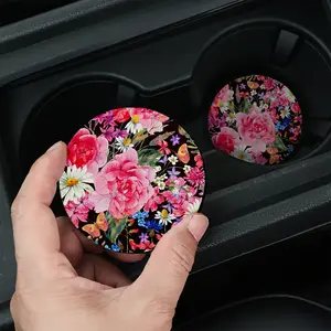 Fashionable Car Cup Coasters, Car Interior Accessory, 1 Pair Non-Slip Drink Holders for Home & Office, Perfect Gift for Easter & Christmas&Black Friday