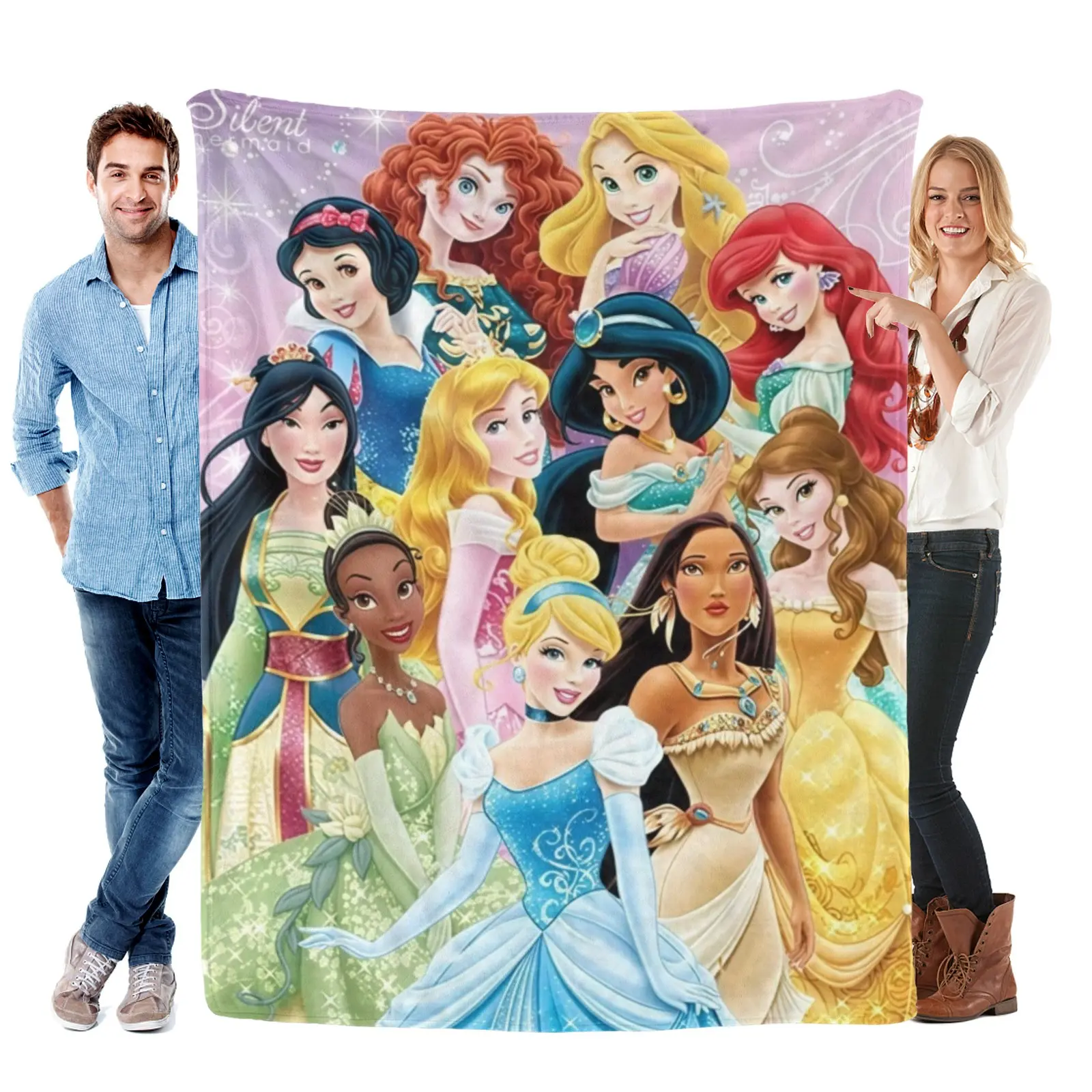 [SummerVibes]Viral TikTok Disney Princess Plush Blankets, 4 Sizes Ultra-Soft Cozy Throw, Home Supplies Flannel for Bedroom & Kids’ Room Decor