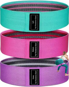 3-Pack Resistance Bands Set Non-Slip Ideal for Leg & Butt Exercises Essential Workout Bands for Yoga Insanity Pilates Hot Yoga Postpartum Shape Up and Beach Body Workouts