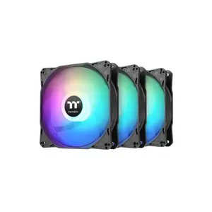 Thermaltake LE120 ARGB PWM Fan (3 Pack) PWM controlled 500~1500 rpm 5V Motherboard Sync 16.8 Million Colors 9 Addressable LEDs Airflow 66.1 CFM 120mm Hydraulic Bearing Case Fan CL-F204-PL12SW-A