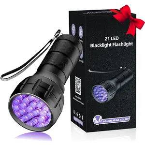 Black Light UV Flashlight, 21 LED Handheld UV Light, 395nm Mini Blacklight Flashlight, Portable Pet  Detector for    Stains, , Scorpion,  Curing, Nails