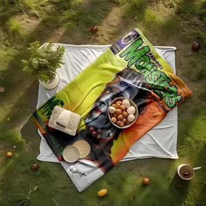 1 piece The Munsters classic monster series cover themed flannel blanket - Super soft flannel blanket in modern style, suitable for sofas and beds, all-season multi-purpose use, digital print design, 100% polyester material, durable and machine