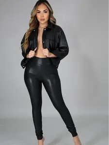 SHE READY - faux leather leggings