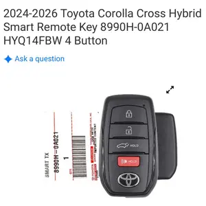 2024-2026 Toyota Corolla Cross Hybrid Smart Remote Key 8990H-0A021 HYQ14FBW 4 Button