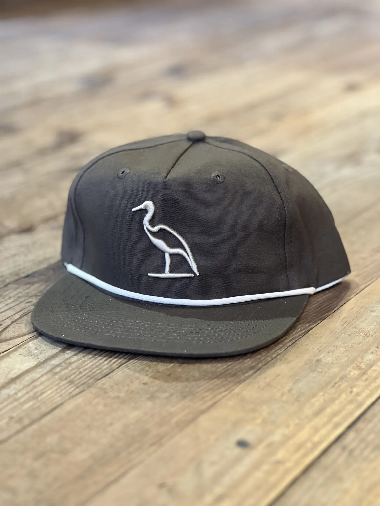 Heron Embroidered Roux Rope Hat | Dirty Marsh