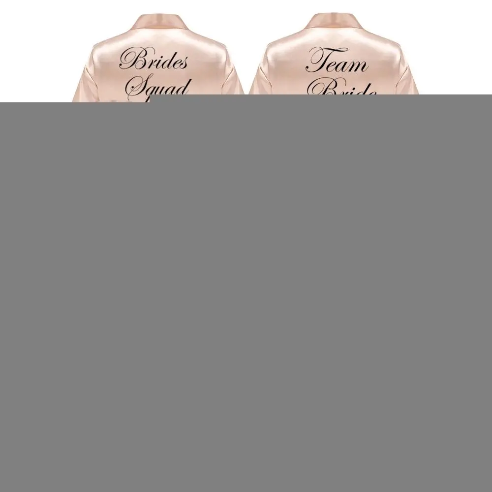 New Champagne Bathrobe Bride Satin Robe Women Bridal Party Sister Team Mother of the Bride Gift Bridesmaid Wedding Short Robes