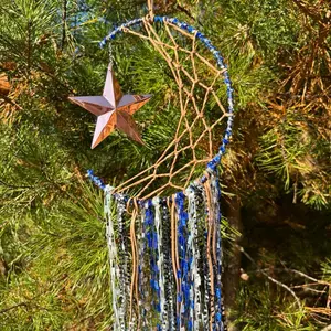 Handmade Dreamcatcher with Feathers and Beads for Hanging Decor Hangable Decoration Ornaments