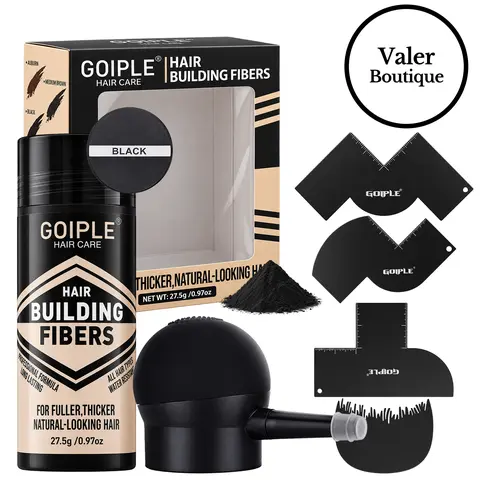 Hair Building Fibers with Spray for Men Hair Thickening Powder Natural Look Professional Hair Styling Texture Powder for Haircare(Black)