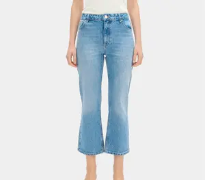 Women's Rise Cropped Kick Flare Jeans, Womenswear Bottom