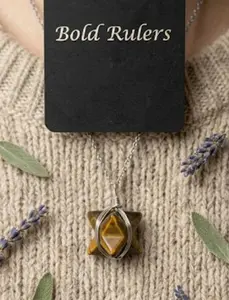 Tiger Eye Merkaba Stone: Frequency Infused Sacred Geometry Pendant by Bold Rulers Featured in the award-winning movie ZERO LIMITS