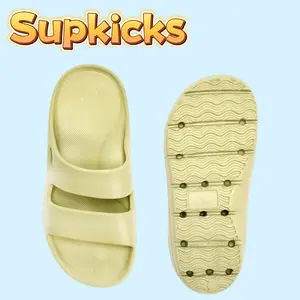 2026 Slippers for Women - Pillow Slippers with Double Buckle, Soft Pillowy Footbed, EVA Flat Sandals, Comfortable Summer Footwear - Girl, Shoe