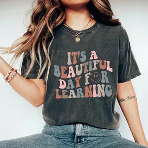 Comfort Colors Its A Beautiful Day For Learning Shirt, Retro Teacher Shirt, Back to School Shirt, Elementary School Teacher Shirt | 010