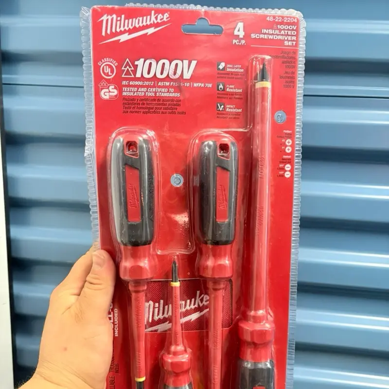 1000-Volt Insulated Screwdriver Set and Pouch (4-Piece)