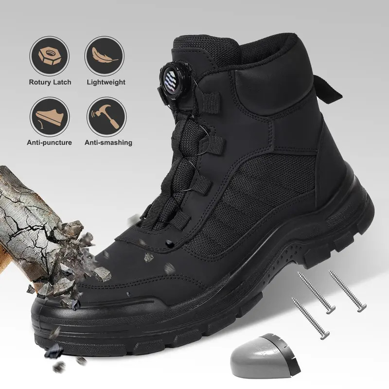 Black Friday Christmas Holiday Gifts for Men, Furuian Unisex Steel Toe Work Boots, High Top Tactical ASTM Certified Safety Shoes, Anti-Slip Puncture Proof Work Footwear for Construction, Perfect Thanksgiving Presents for Husband Dad Son Boyfriend