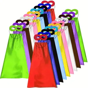 Superhero Capes and Masks for Kids - DIY Children Capes for Birthday Party - 10 Sets Bulk Pack
