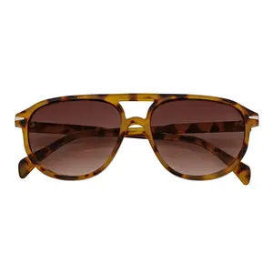 EPOCH Unisex Classic Flat-Top Plastic Aviator Sunglasses, Tortoise Frame, Brown Lenses, Unisex Names