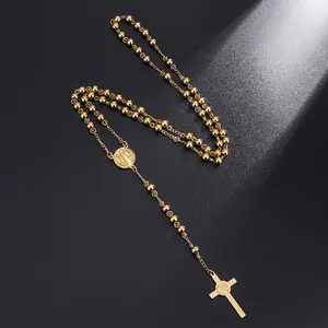 Exquisite   Y-Shaped Priest Saint Benedict Rosary Necklace Pendant - Durable, Water-Resistant, and Hypoallergenic Jewelry for Men and Women - Perfect for Devotional, Spiritual, and Fashion Statement Purposes