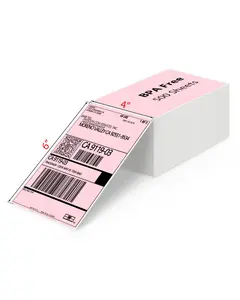 JADENS 4X6 Thermal Direct Shipping Label Compatible with JADENS MUNBYN, IDPRT, Rollo, Postage Label Paper for Small Businesses, 250 Labels/Pack, Pink
