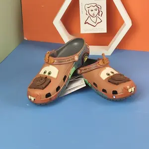 Mater Brown Clogs – Cute 3D Expression Sandals, Perfect Casual Outdoor Slip-Ons
