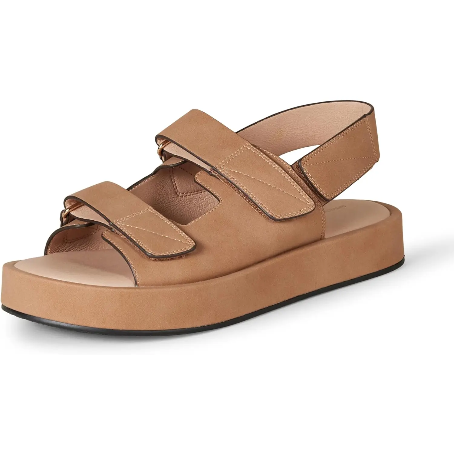 Women'S Adjustable Triple Strap Flat Platform Sandal