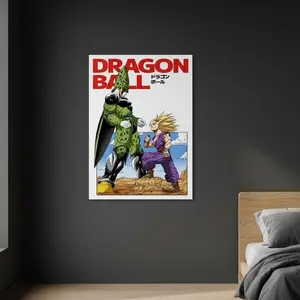 Dragon Ball Z Cell vs Gohan Wall Art | Classic Anime Battle Canvas Print, Perfect for Bedroom, Study, Gaming Room & Living Room Decor