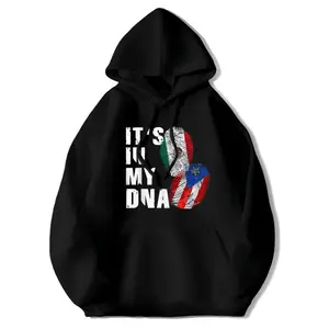 Men's Mexico and Puerto Rico Flag Inspired Hoodie with Cultural Map and Spanish Text Soft Fleece All Season Casual Long Sleeve Pullover
