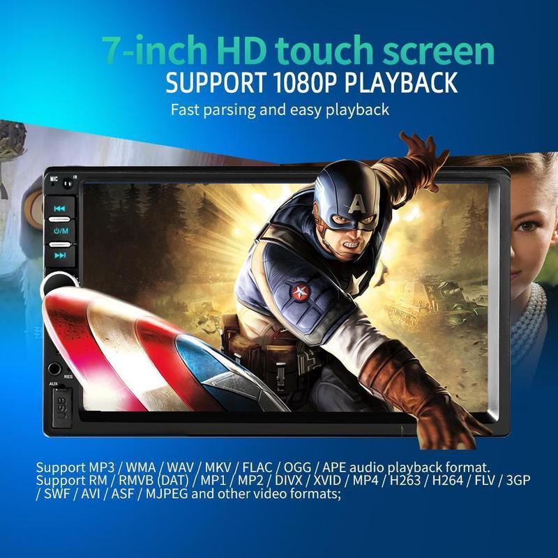 Double Din Car Stereo Car Radio with Bluetooth 7 Inch Touch Screen FM Radio Link USB 2 Din Car Audio Receiver Remote Control Steering Wheel Control Backup Camera Double Din Car Stereo Car Radio with Bluetooth 7 Inch Touch Screen FM Radio Link USB 2 Din Car Audio Receiver Remote Control Steering Wheel Control Backup Camera