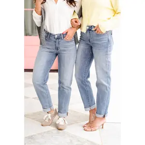 Judy Blue Mid Rise Medium Wash Boyfriend Jeans