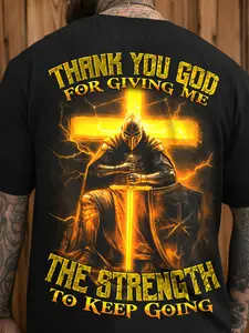 Men'S Christian Faith T-Shirt, Y2K Street Style, Various Print Options, Suitable for Church, Casual Wear, And Christian Gifts--Machine Washable, Crew Neck, Short Sleeve, Fashion Inspired by Faith, Hip-Hop Street Style, a Creative Gift Choice for Men