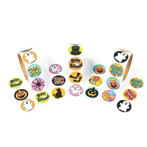 1 1/2" Bulk 300 Pc. Classic Halloween Design Paper Sticker Rolls