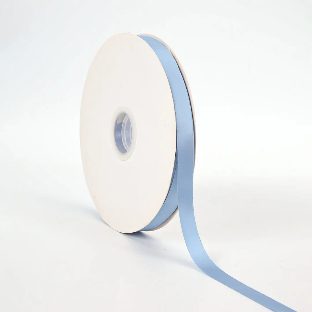 Solid color French Blue Double Face Satin Ribbon Gift wrapping Satin Craft Fabric Ribbon for Gift Wrapping, Floral Bouquets, Wedding Party Decoration, craft ribbon