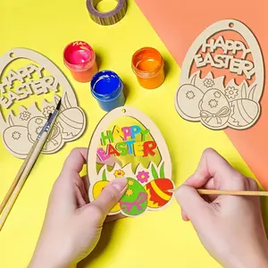 5pcs DIY Wooden Easter Egg Ornaments, Unfinished Blank Wood Slices for Painting, Spring Decor & Basket Tags, Craft Supplies, Handmade Gifts, Home Decor Ornament