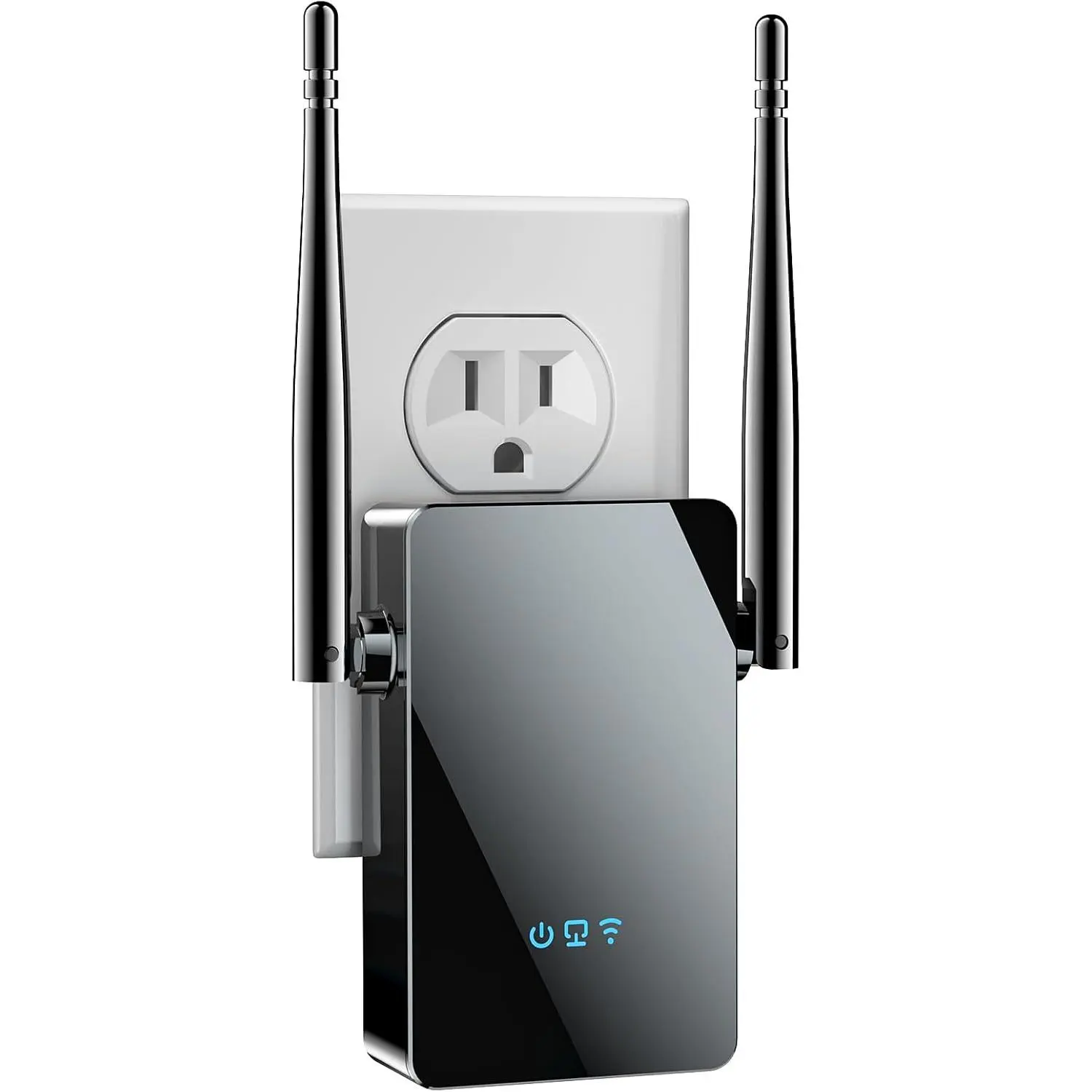 WiFi Signal Booster with 2.4GHz Core, New Gen Chip & IEEE802.11n, 4X Faster Home Internet Amplifier, 10,000 sq.ft Coverage, Wall Penetration, Ethernet Port, Easy Setup (Black), Wps Button, Fast Wireless Speed, Covers Up To 10,000 Sq.ft, Video Chat