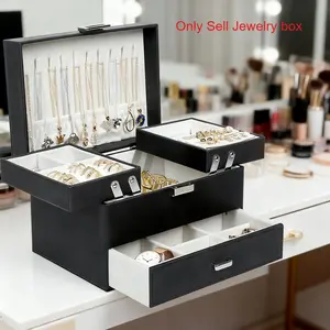 Jewelry organizer, 3-tier jewelry organizer, women's jewelry box, perfect for necklaces, rings, earrings, and bracelets—the perfect Valentine's Day gift