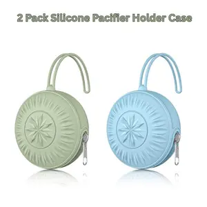 Fall Halloween Gift  2 Pack Silicone Pacifier Holder Case – Portable Baby Pacifier Case for Diaper Bag, BPA-Free Pacifier Cover Pouch for Newborns & Infants, Travel-Friendly Storage