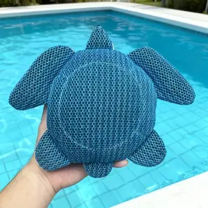 Cute Turtle Oil Absorbing Sponge for Hot Tub and Spa, Reusable Durable Floating Cleaning Sponge, Machine Washable Foam Grease Impurity Remover for Bathtub and Bathroom